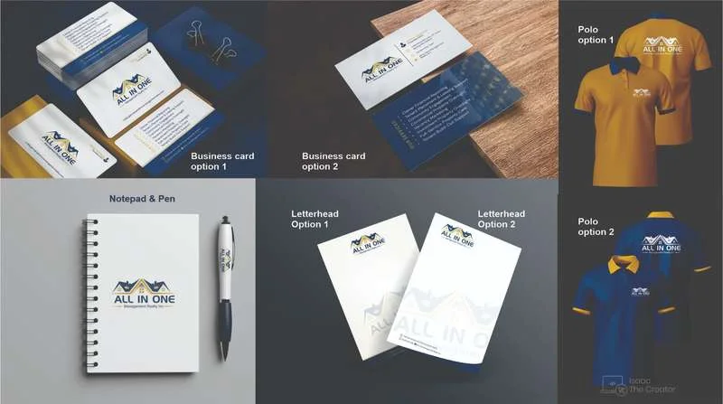 All In One logo and brand collateral