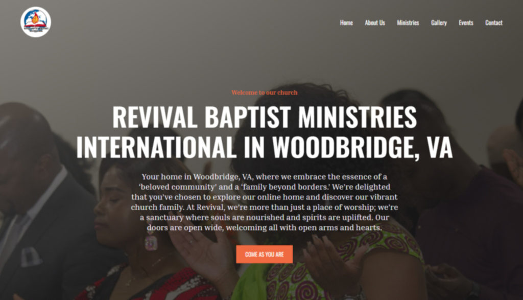 Responsive web design for Maryland Church